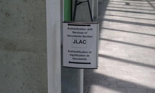 Global Affairs Canada (formerly DFAIT JLAC Division) authenticates Canadian documents